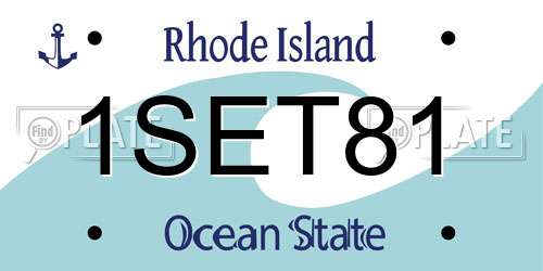 1SET81 Rhode Island License Plate