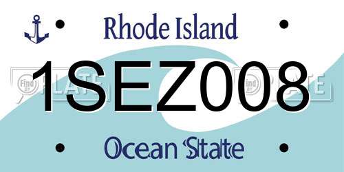 1SEZ008 Rhode Island License Plate