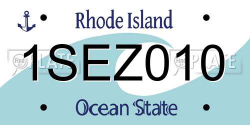 1SEZ010 Rhode Island License Plate