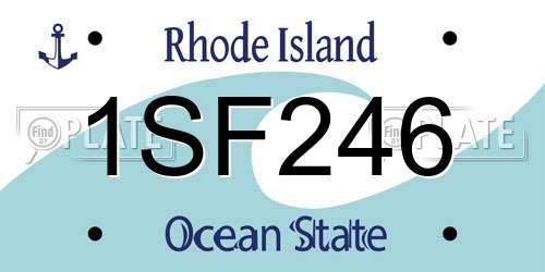 1SF246 Rhode Island License Plate