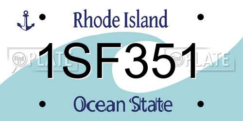 1SF351 Rhode Island License Plate