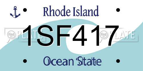 1SF417 Rhode Island License Plate