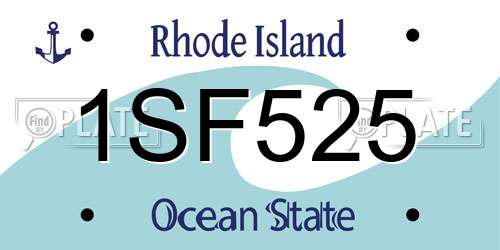 1SF525 Rhode Island License Plate