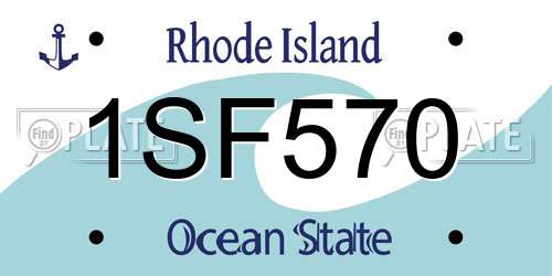 1SF570 Rhode Island License Plate