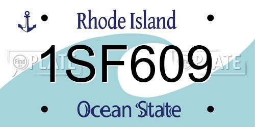 1SF609 Rhode Island License Plate