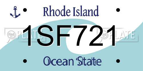 1SF721 Rhode Island License Plate