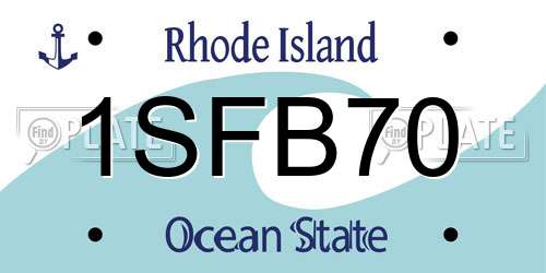1SFB70 Rhode Island License Plate