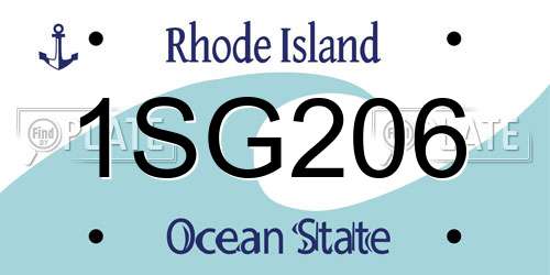 1SG206 Rhode Island License Plate