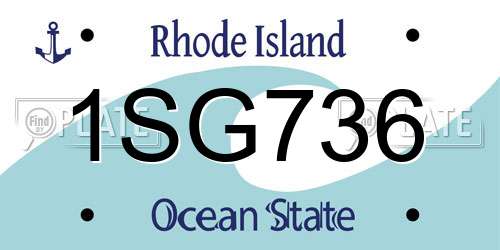 1SG736 Rhode Island License Plate