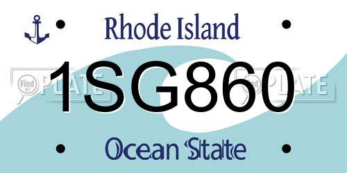 1SG860 Rhode Island License Plate