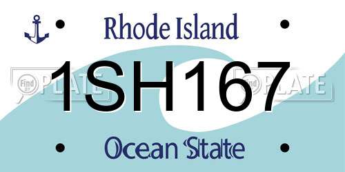 1SH167 Rhode Island License Plate