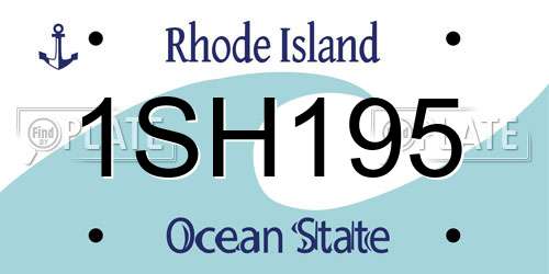 1SH195 Rhode Island License Plate