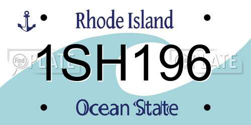 1SH196 Rhode Island License Plate