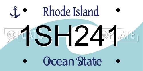 1SH241 Rhode Island License Plate