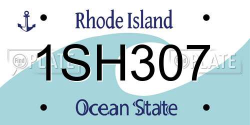 1SH307 Rhode Island License Plate