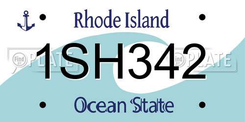 1SH342 Rhode Island License Plate