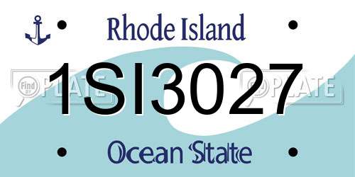 1SI3027 Rhode Island License Plate
