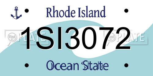 1SI3072 Rhode Island License Plate
