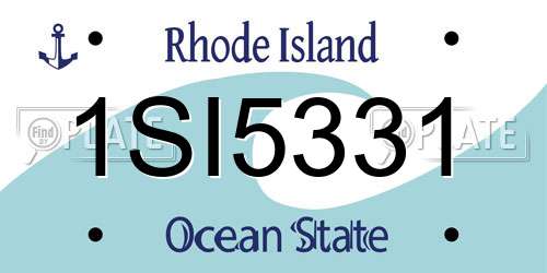 1SI5331 Rhode Island License Plate