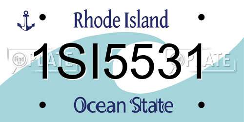 1SI5531 Rhode Island License Plate