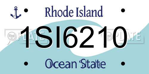 1SI6210 Rhode Island License Plate