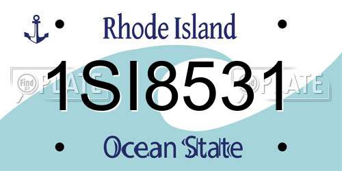 1SI8531 Rhode Island License Plate