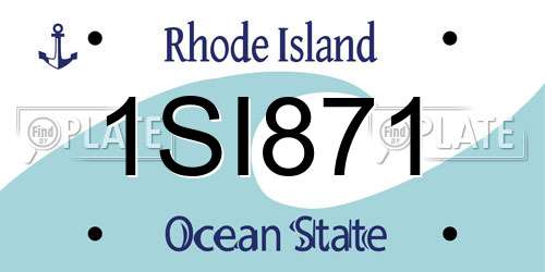 1SI871 Rhode Island License Plate