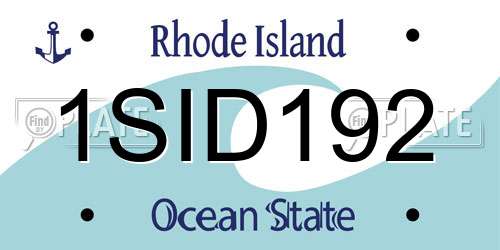 1SID192 Rhode Island License Plate