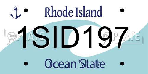 1SID197 Rhode Island License Plate