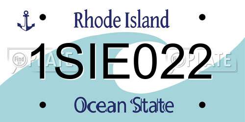 1SIE022 Rhode Island License Plate