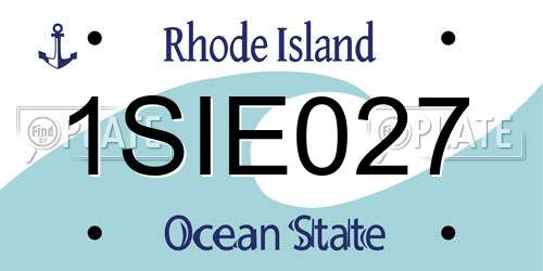 1SIE027 Rhode Island License Plate