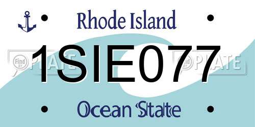 1SIE077 Rhode Island License Plate