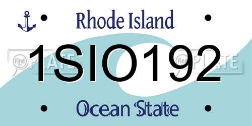 1SIO192 Rhode Island License Plate