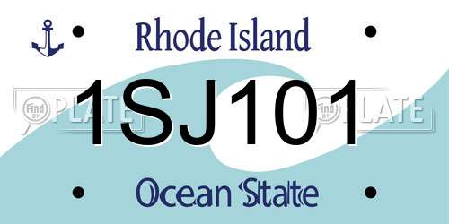 1SJ101 Rhode Island License Plate