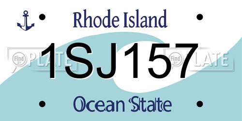 1SJ157 Rhode Island License Plate