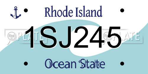 1SJ245 Rhode Island License Plate