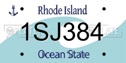 1SJ384 Rhode Island License Plate