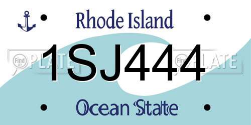 1SJ444 Rhode Island License Plate
