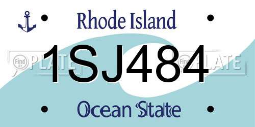 1SJ484 Rhode Island License Plate