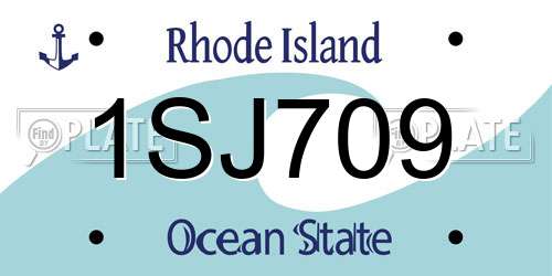 1SJ709 Rhode Island License Plate