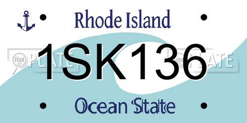 1SK136 Rhode Island License Plate