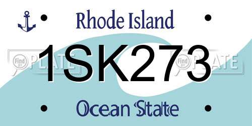 1SK273 Rhode Island License Plate