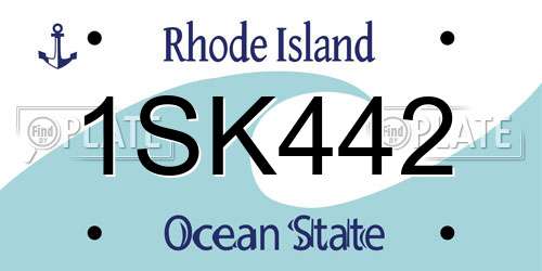 1SK442 Rhode Island License Plate