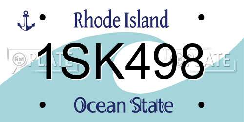 1SK498 Rhode Island License Plate