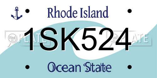 1SK524 Rhode Island License Plate