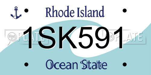 1SK591 Rhode Island License Plate