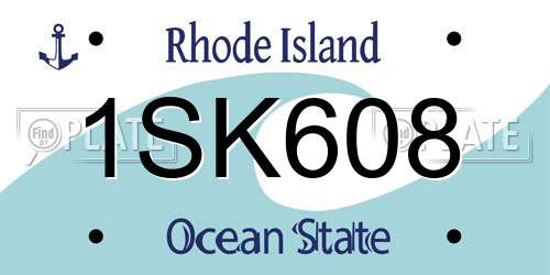 1SK608 Rhode Island License Plate