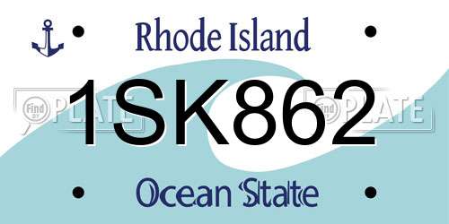1SK862 Rhode Island License Plate