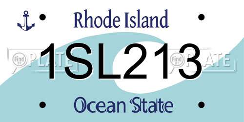 1SL213 Rhode Island License Plate