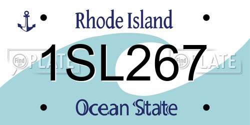 1SL267 Rhode Island License Plate